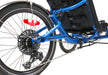 catrike max electric blue adult recumbent tadpole trike in electric blue close view of rear wheel