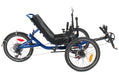 catrike max electric blue adult recumbent tadpole trike tricycle in electric blue right side view