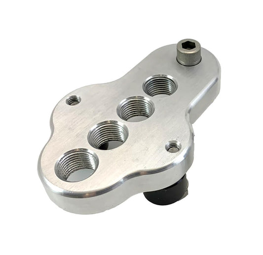 CJ Ackley Machine Company Crank Arm Shorteners Individual in silver, with four pedal mounting holes.