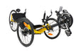 Catrike 700 recumbent trike in Firefly yellow front angle