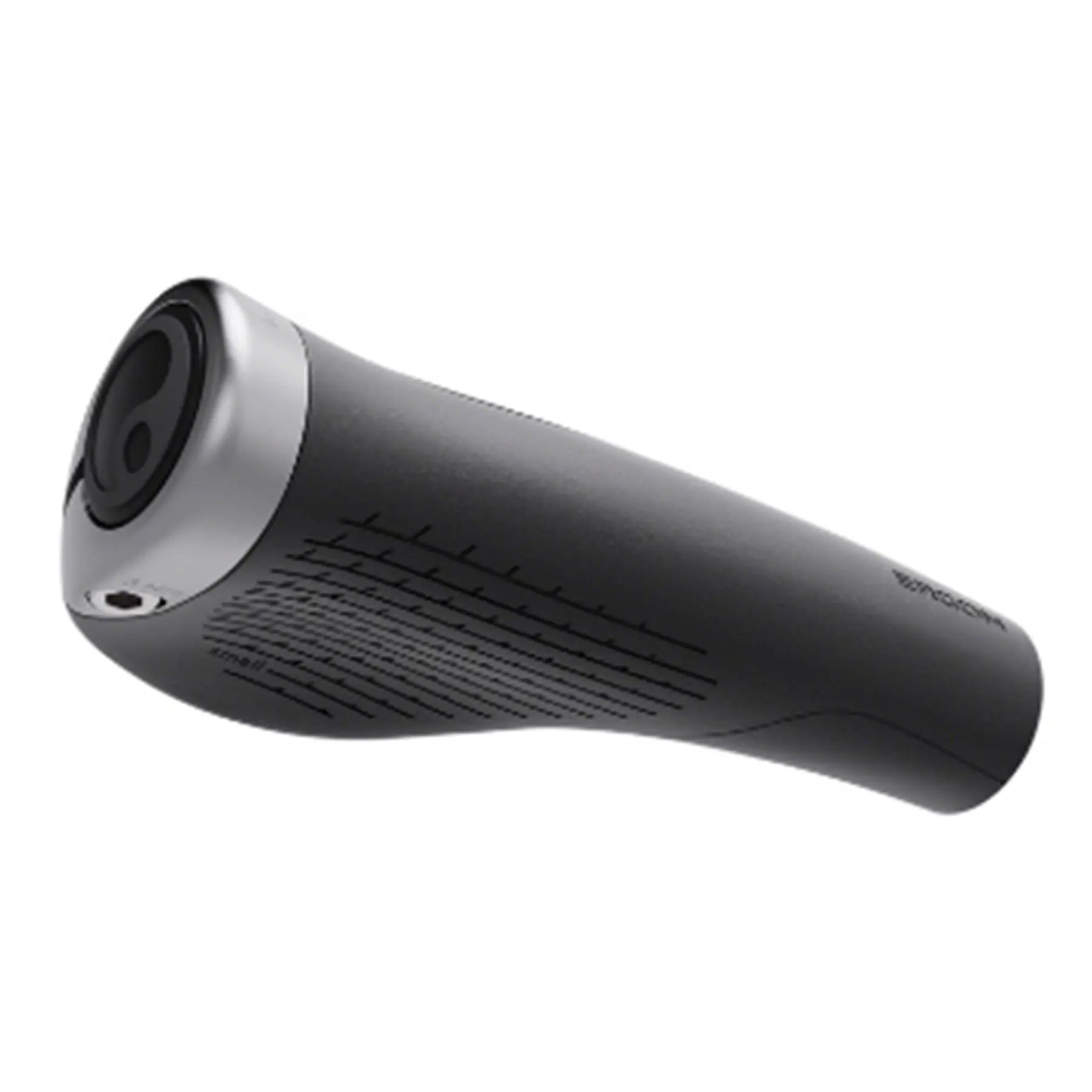 Bottom view of the Ergon GP1 Evo Black Large Grips against a white background.