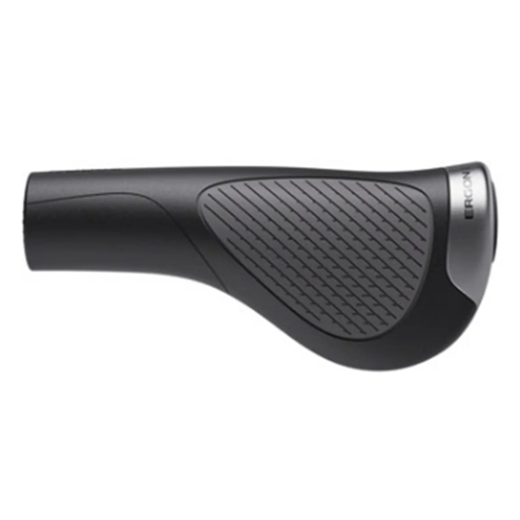 Top view of the Ergon GP1 Evo Black Large Grips against a white background.
