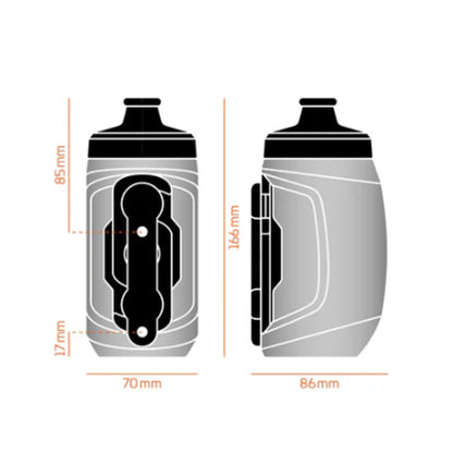 Dimensions of the Fidlock Twist 450 Lightning Bolt Bottle labeled against a white background.