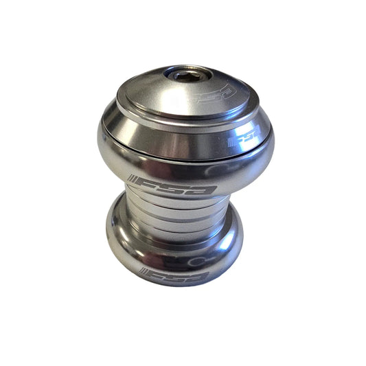 Side profile of the Full Speed Ahead Orbit X 1 inch Threadless Headset in silver against a white background.