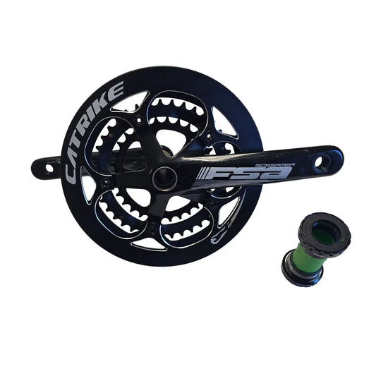 Side view of the Full Speed Ahead Take Off Gossamer 30-39-52t Crankset with 165mm Crankarms and External Bottom Bracket against a white background.