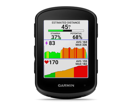 Garmin Edge 840 GPS Bike Computer Studio Image Estimated Distance Front Facing