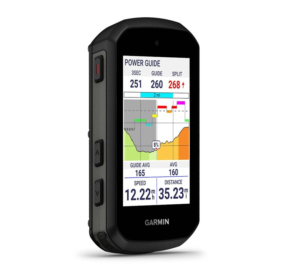 Garmin Edge 550 GPS device showing three side buttons with display on a white background.