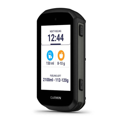 Garmin Edge 550 device displaying fueling information on a white background.