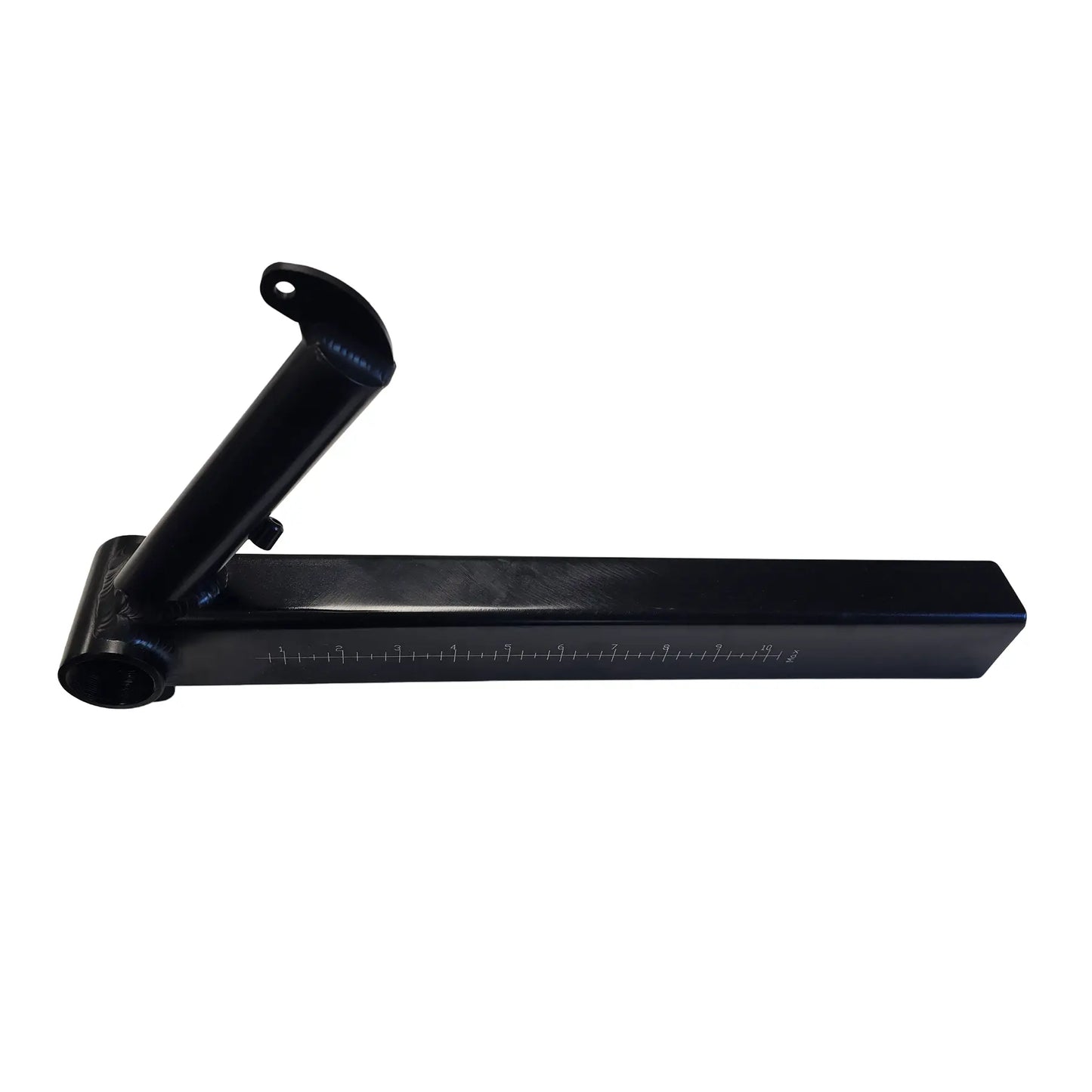 Angled side view of the Greenspeed Take Off Square Magnum Standard, Big Wheel and X-Large Replacement Boom in black against a white background.