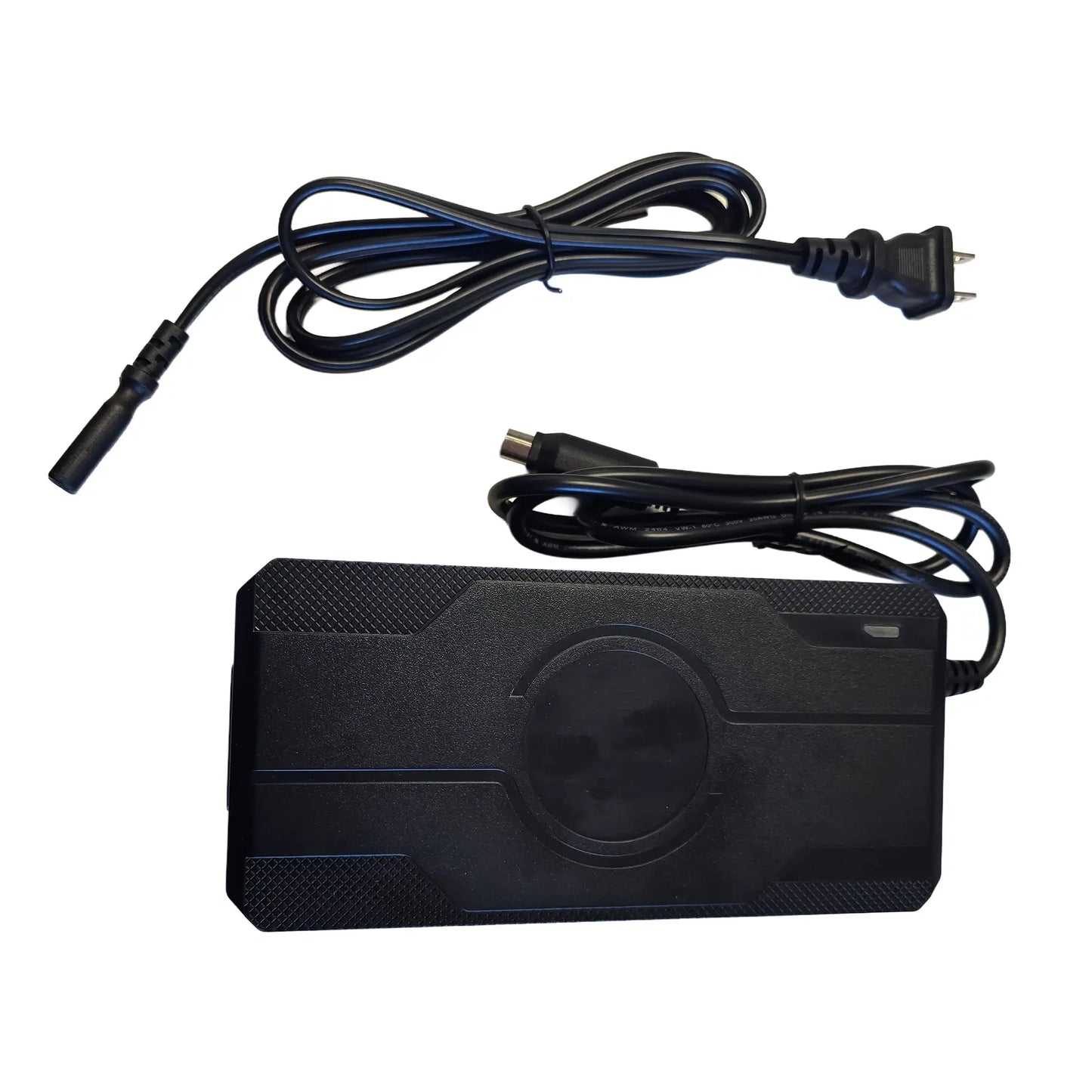 Image of a black GRIDE Solutions GX Powercell 705 48V-4A Fast Charger against a white background.