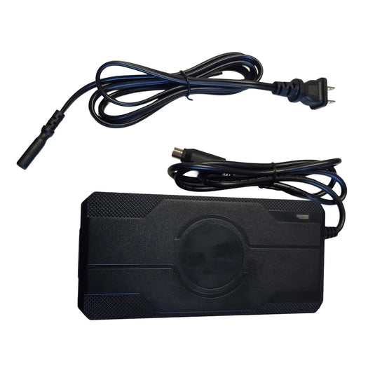 Image of a black GRIDE Solutions GX Powercell 705 48V-4A Fast Charger against a white background.