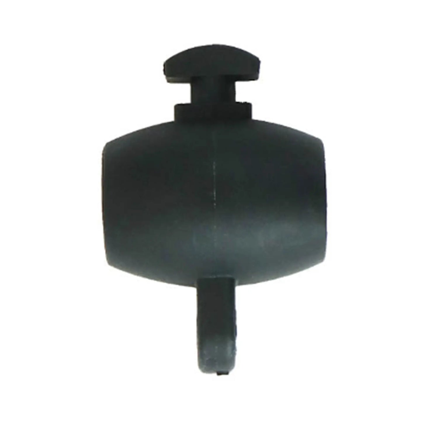 Side view of the black Hase Chain Tube Plastic Bracket Half Tube against a white background.