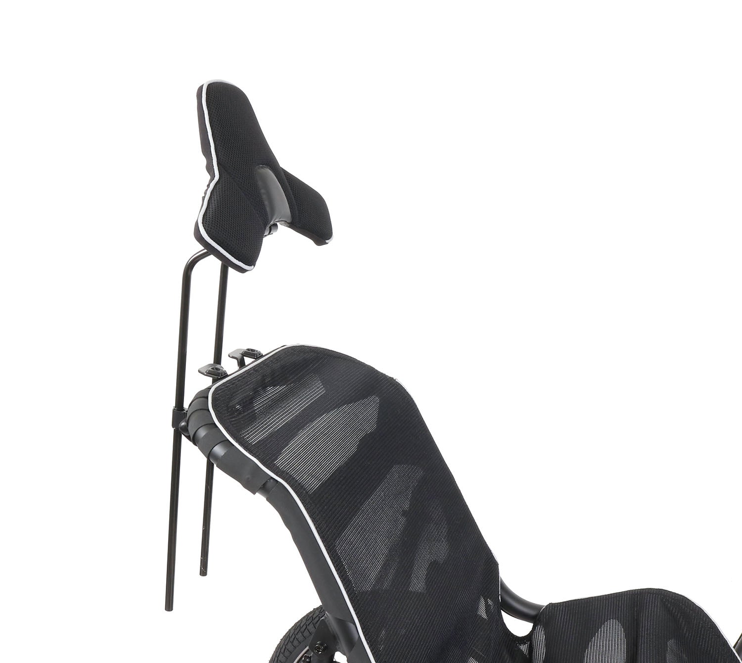 This flexible adaptive Hase headrest takes comfort to the next level. You can lean back, rest your head, and enjoy triking more than ever. This flexible adaptive Hase headrest takes comfort to the next level