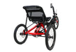 Hase Trigo Shimano Internal 8-speed Nexus Under Seat Steering Steps 5000 Electric Assist Right-Handed Controls Red Recumbent Trike Tricycle Rear View