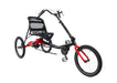 Hase Demo Trigo UP Red Recumbent Trike, Studio Front Quarter View