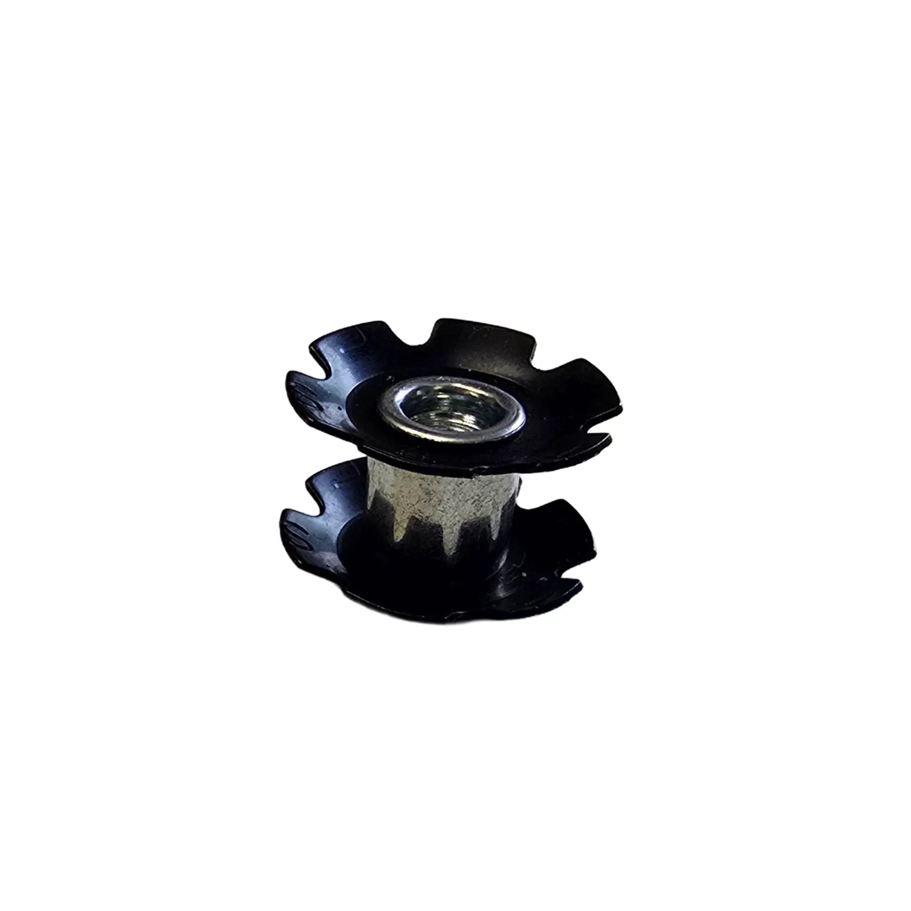 Angled side view of the Hostel Shoppe 1 inch Star Nut for Headsets against a white background.