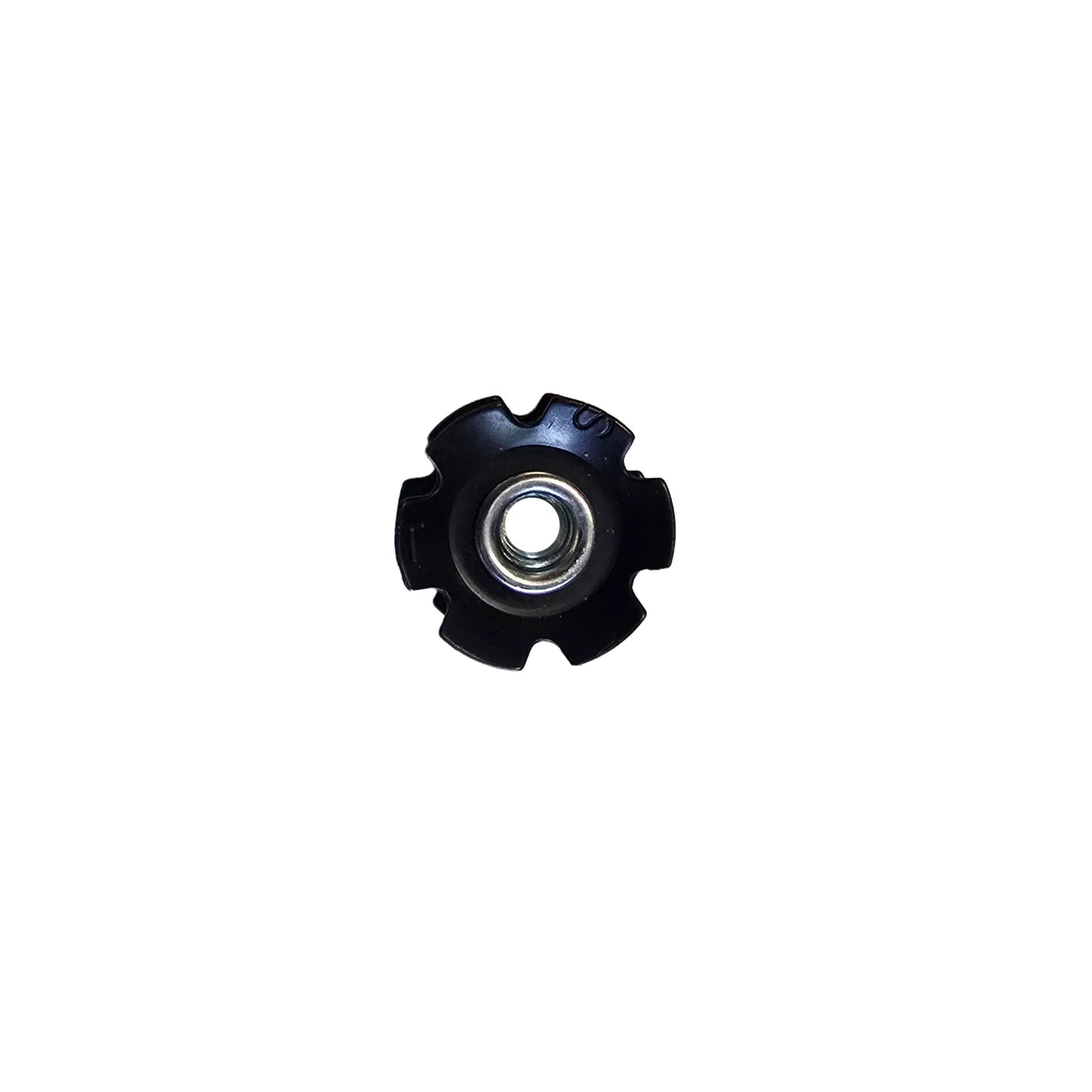Top view of the Hostel Shoppe 1 inch Star Nut for Headsets against a white background.