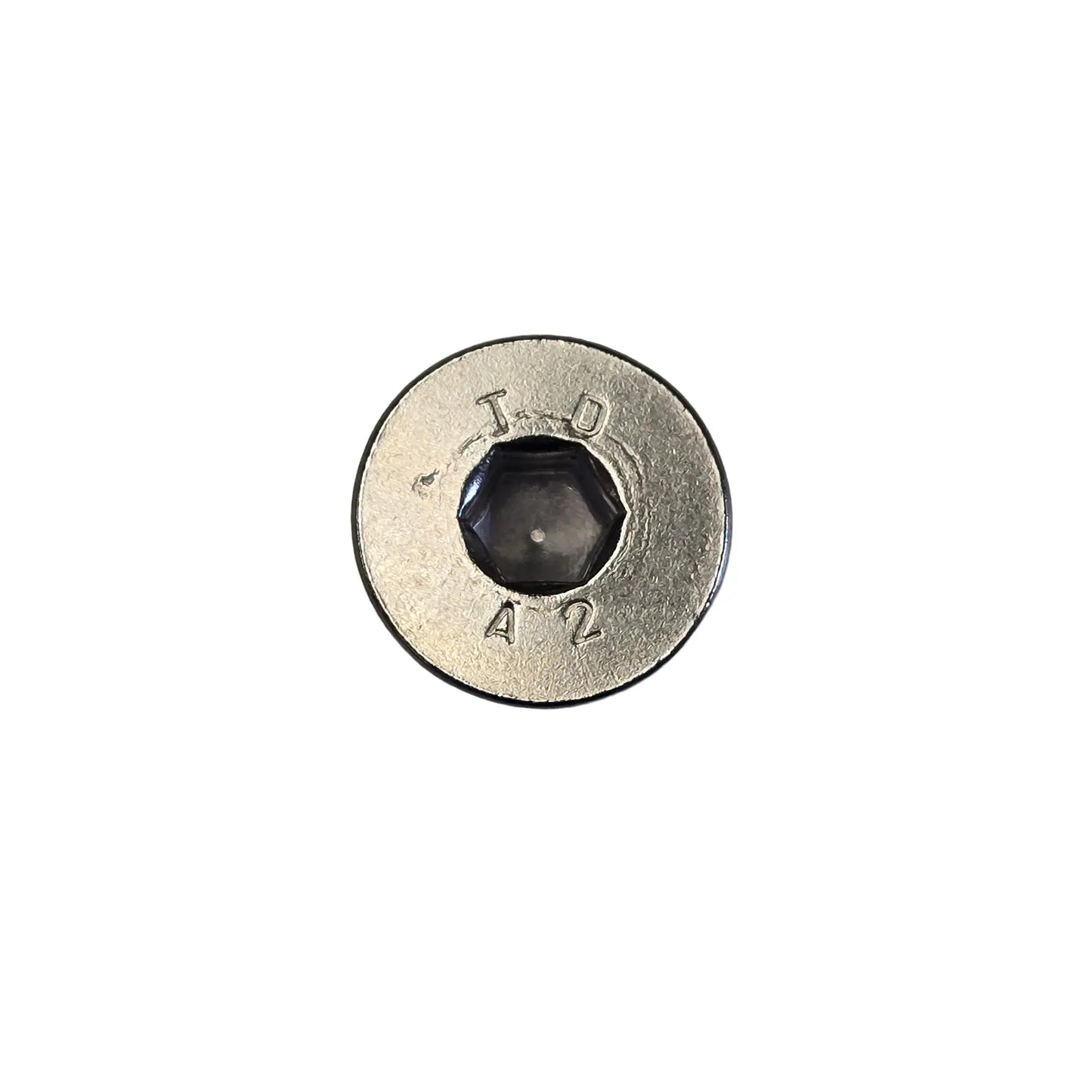 Top view of the HP Velotechnik Countersunk Screw for Dust Cap against a white background.