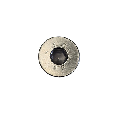 Top view of the HP Velotechnik Countersunk Screw for Dust Cap against a white background.