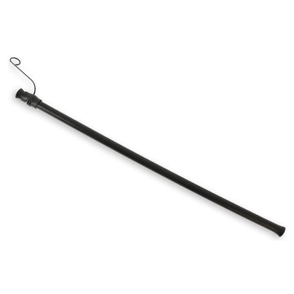 View of the shorter black HP Velotechnik Gekko 26 Upper Chain Tube with attached spring clip against a white background.