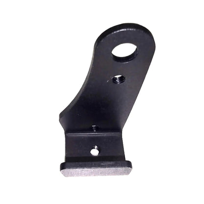 Vertical view of the black metal HP Velotechnik Gekko Chain Catch Hook against a white background.