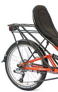 HP Velotechnik Scorpion fx2 Rear Rack shown on trike