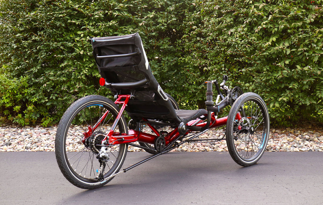 HP Velotechnik Gekko fx 20 Sport Magma Red recumbent path pavement Trike