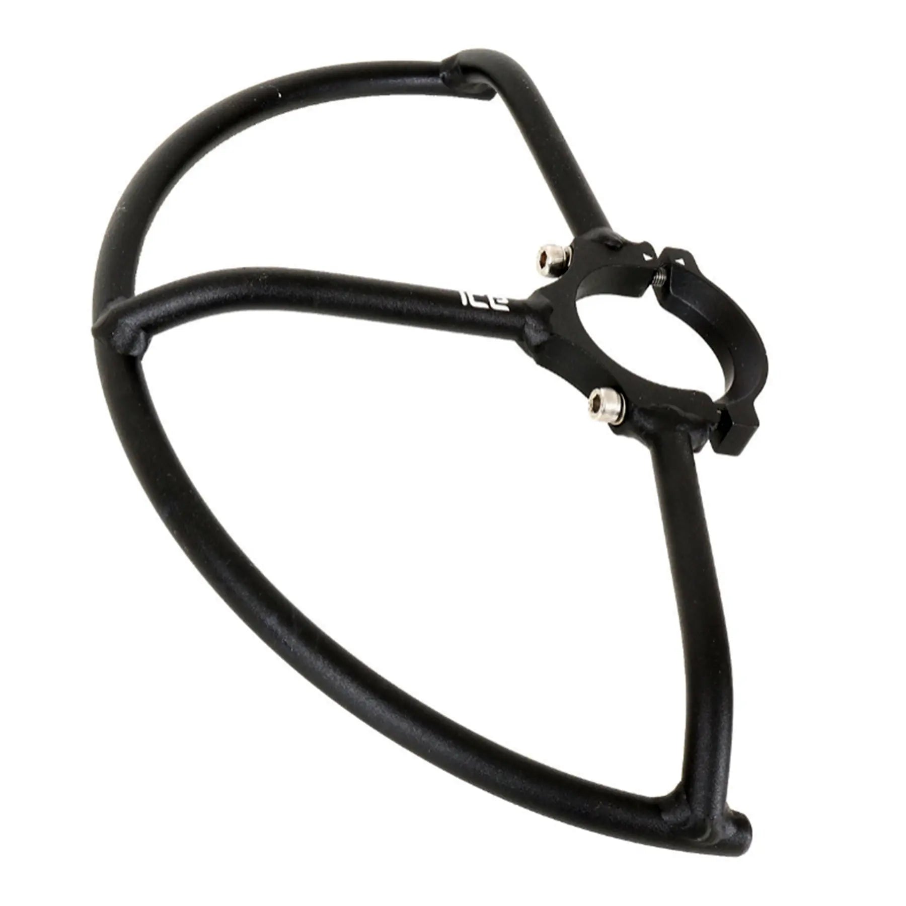 Angled view of the ICE Chainring Guard in black against a white background.
