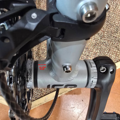 View of how to measure the bottom bracket to ensure proper fit of the ICE Chainring Guard.