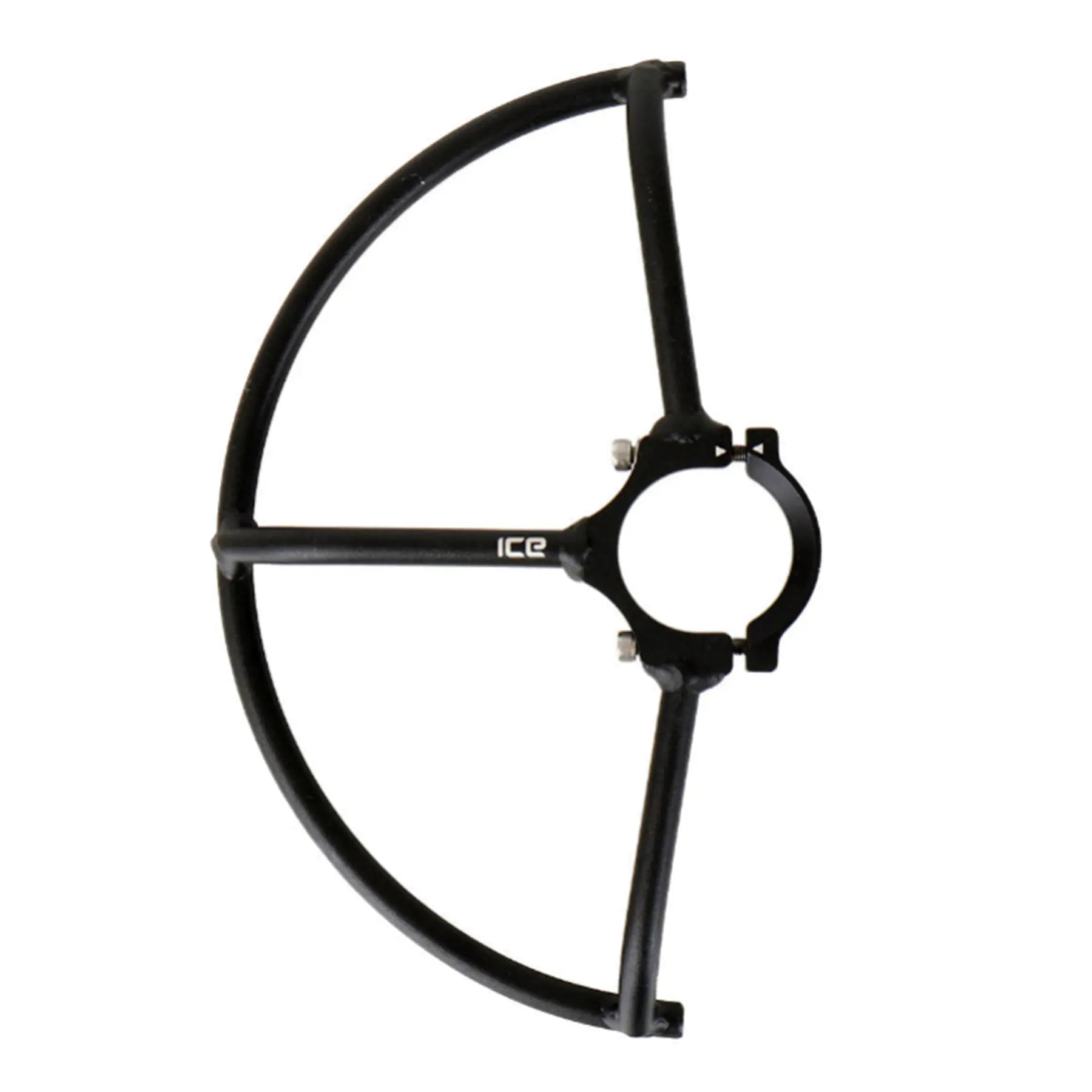 Top view of the ICE Chainring Guard in black against a white background.