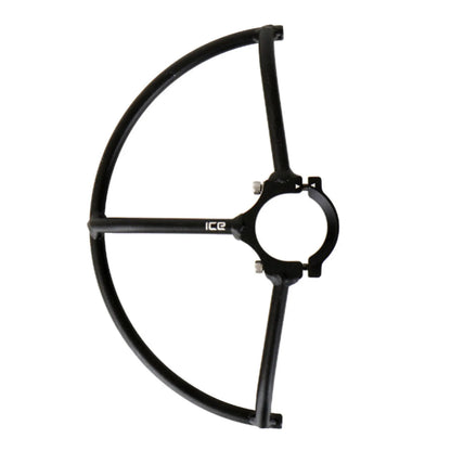 Top view of the ICE Chainring Guard in black against a white background.