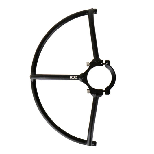 Top view of the ICE Chainring Guard in black against a white background.