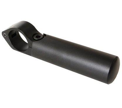 Rear quarter view of the ICE Hinged Handelbar Accessory Mount, shown on a hite background.