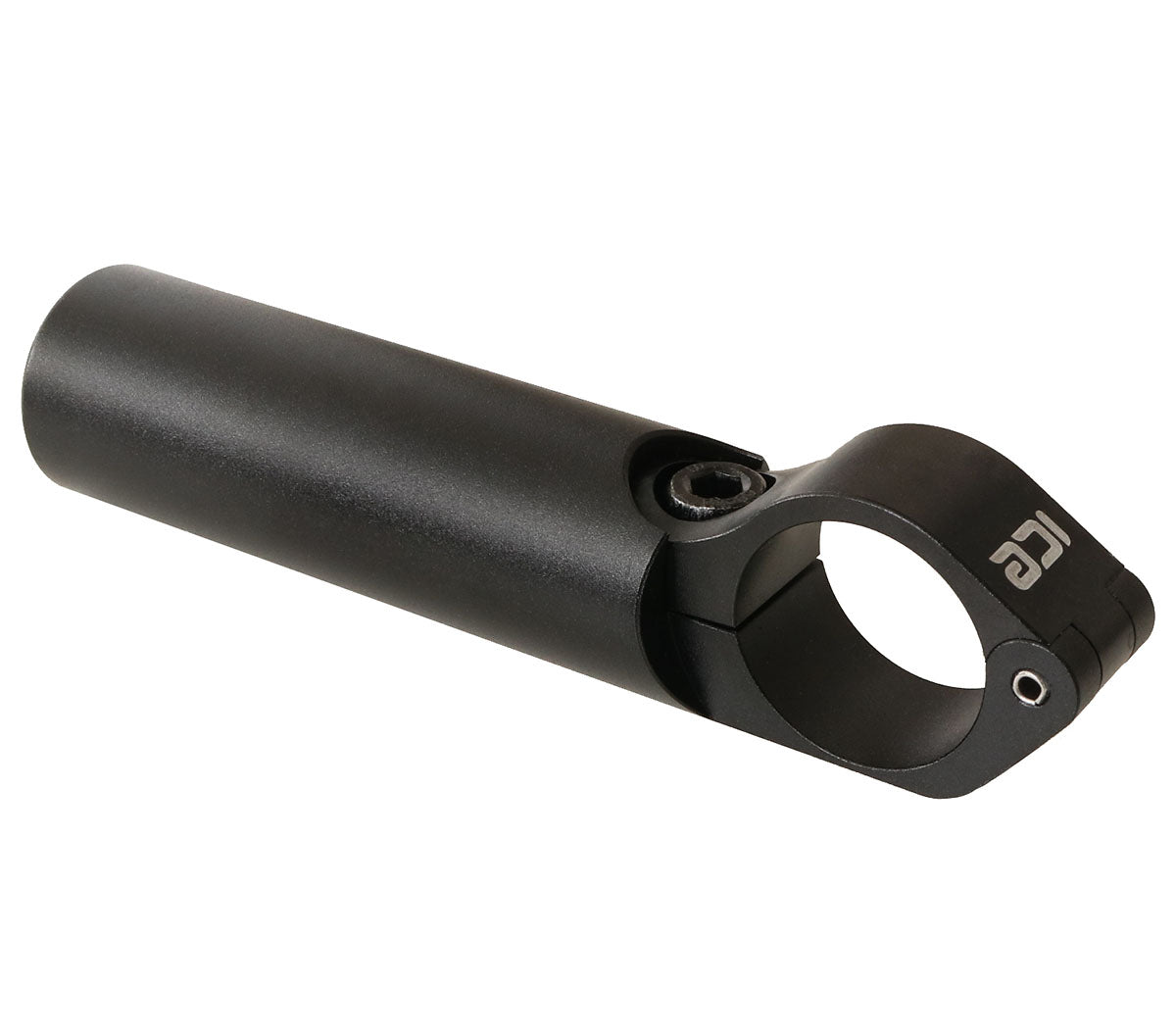 Front quarter view of the ICE Hinged Handelbar Accessory Mount, shown on a hite background.