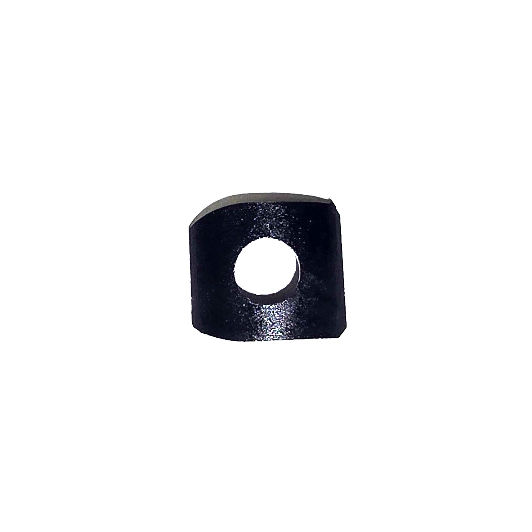 Black plastic shim for ICE Trike handlebar clamps with a central hole against a white background.