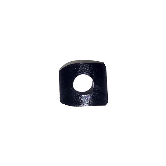 Black plastic shim for ICE Trike handlebar clamps with a central hole against a white background.
