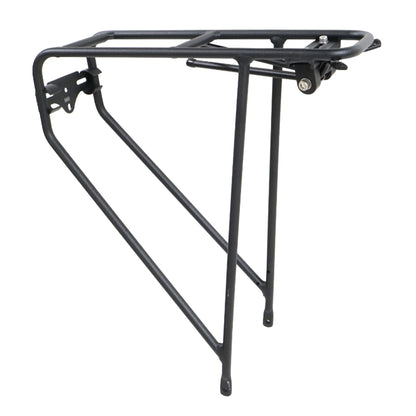 Side view of the ICE 20 Inch Rigid Rear Rack in black against a white background.