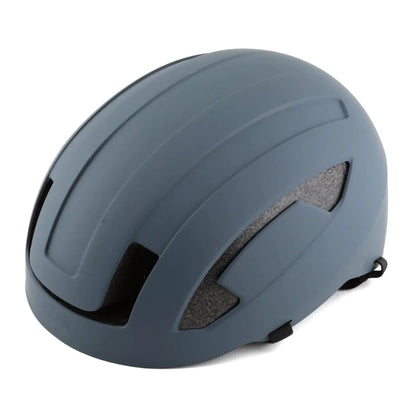 Angled view of the Lazer Cityzen Kineticore Helmet Matte in Livid , a dark grey tone, against a white background.
