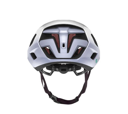 Back view of a violet Lazer Sphere helmet with black straps on a white background. 