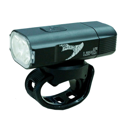 Image of the Moon Lepus Lite 400 Lumen Headlight in black against a white background.