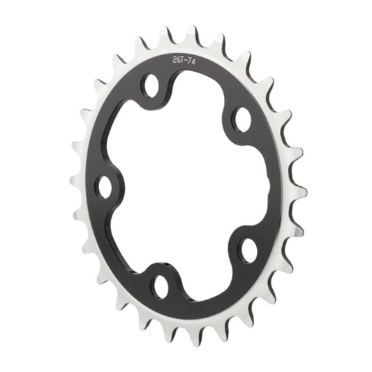 Bicycle 24 tooth chainring on a white background.