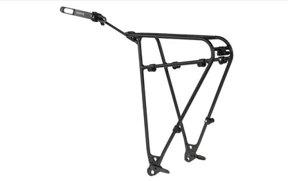Black Ortlieb Quick Rack bicycle cargo rack on a white background.
