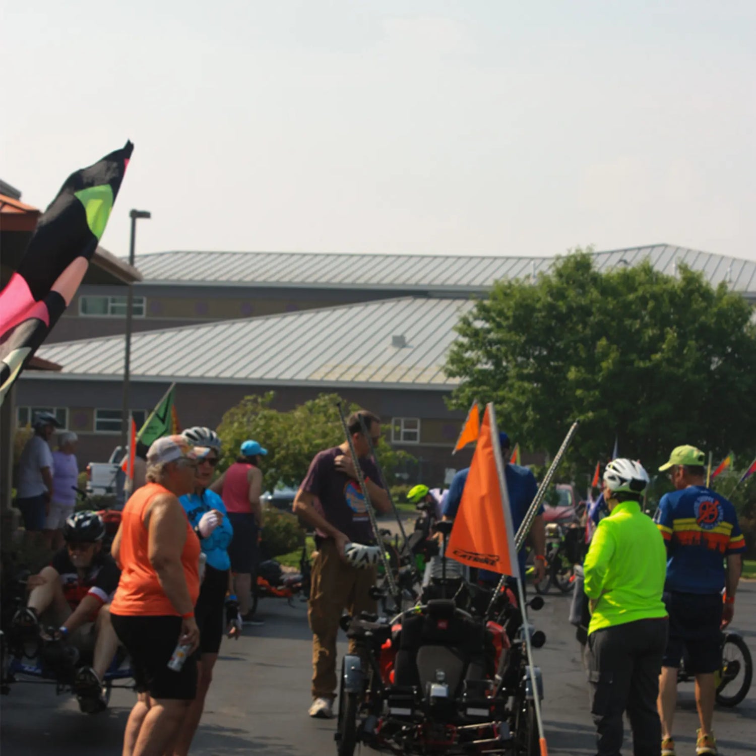 2026 Pedal Point Rally Attendees hang out at the Hostel Shoppe.