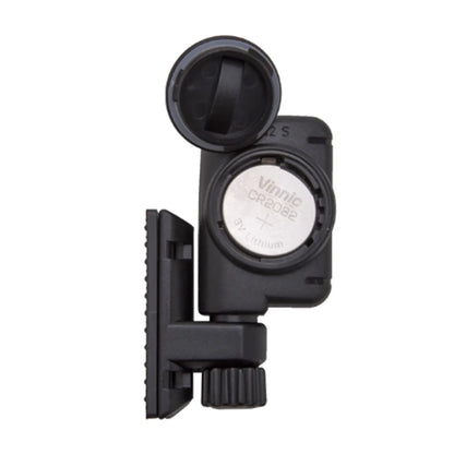 Image of the Planet Bike Protege 9.0 Wireless Bike Computer sensor battery cover removed in black against a white background.