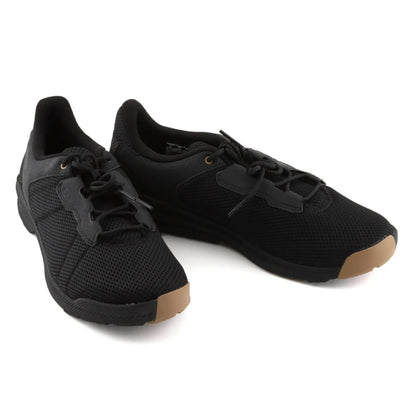View of a pair of Shimano EX300 Bicycle Shoes in Black against a white background.