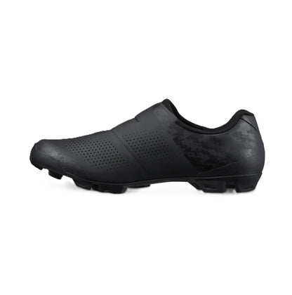 Inside view of a black Shimano SH-XC302 cycling shoe