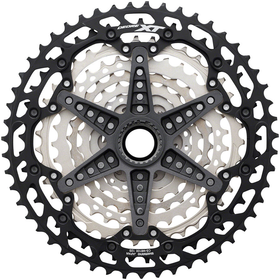 Shimano XT CS-M8100 Cassette - 12-Speed 10-51t Silver/Black Micro Spline back
