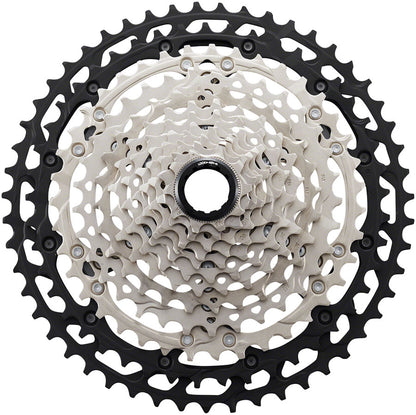 Shimano XT CS-M8100 Cassette - 12-Speed 10-51t Silver/Black Micro Spline front.