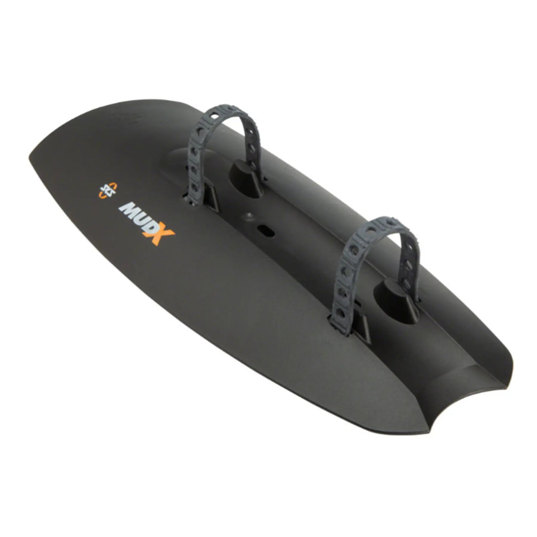 Image of the black SKS X-Mud Downtube Fender against a white background.
