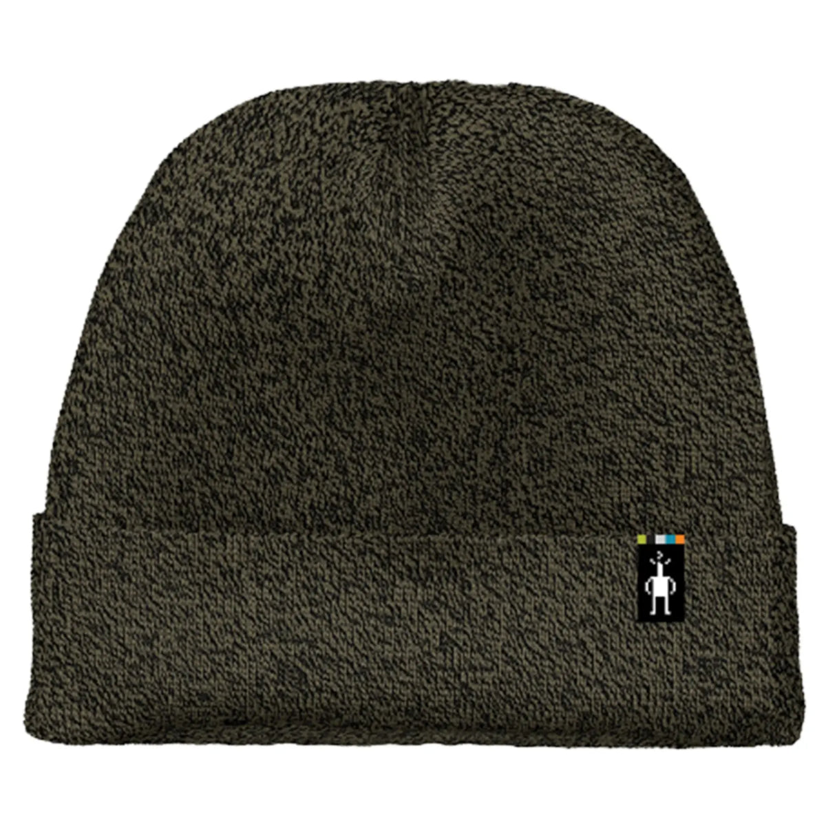 Side view of the Smartwool Cozy Cabin Hat in winter moss against a white background.